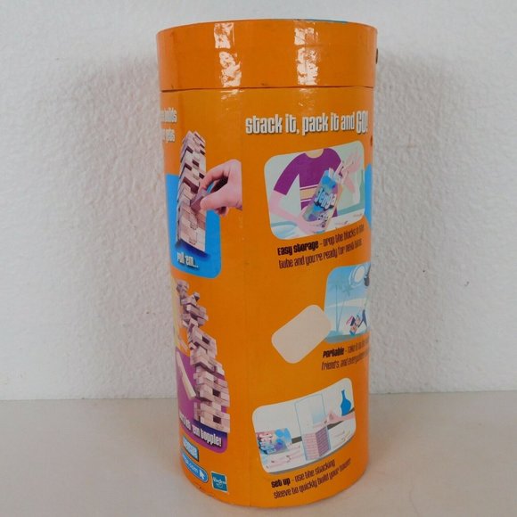 Jenga Original Wood Block Game Parker Brothers 2006 Orange Tube Family Game FLAW - Picture 3 of 8